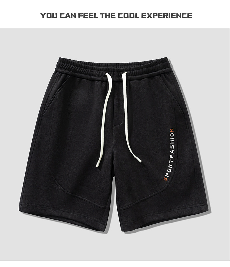 男士大码薄款冰丝短裤男加肥加大卫裤男外穿运动休闲沙滩裤子代发详情35
