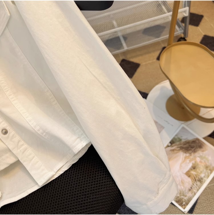 Polo领长袖衬衫女2024春秋新款洋气时尚修身显瘦薄款衬衣外套上衣详情24