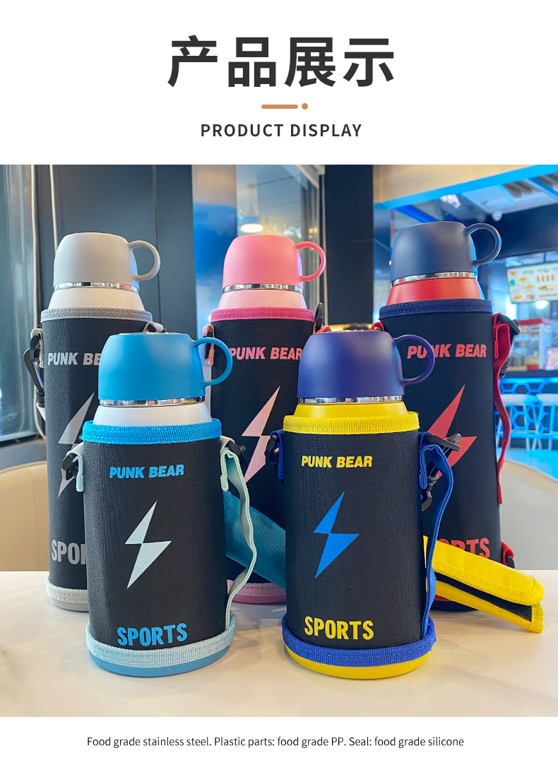 Punk Bear brand large-capacity 316 insulated flasks, 1L large water cups, portable outdoor water bottles, insulated cups wholesale pic 21