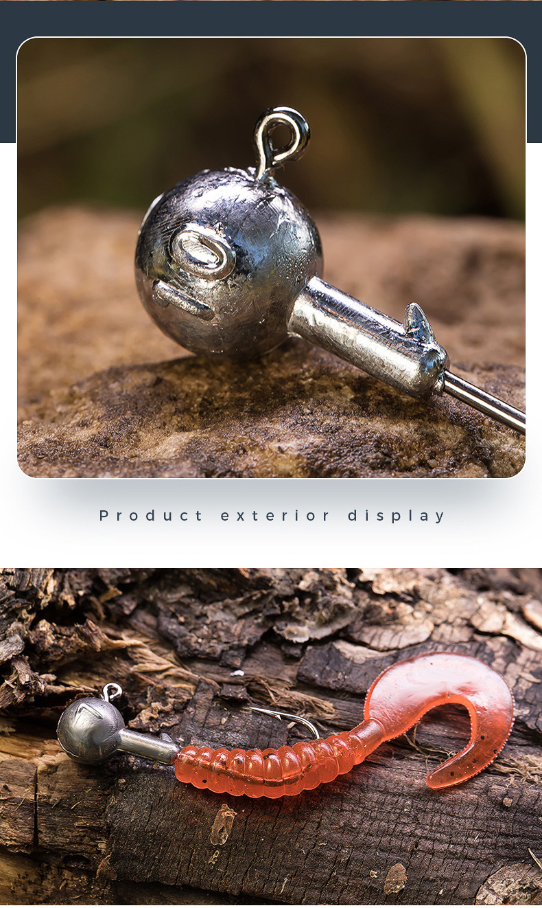 Wholesale fishing gear: 50 reinforced lead-head hooks, original color Nede hooks, soft lures, lure hooks, overhead hooks, blood grooves, micro-objects pic 21