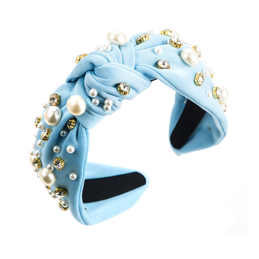 A new wide-edge stud headband with large and small pearls, a Korean-style knotted hair accessory that exudes elegance and pressure pic 31