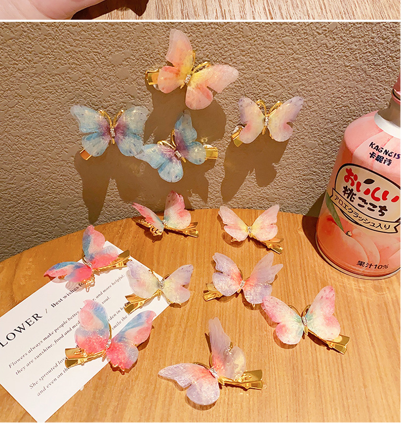 Jumping butterfly hair clips, cute headwear for little girls, hair clips for children, super fairy-like gauze, ancient-style hair clips for girls pic 8