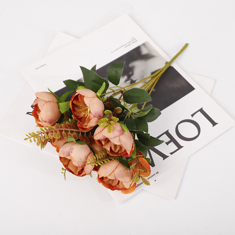 欧式复古玫瑰 仿真花苞 假花头 森系婚礼装饰DIY手工花环绢花详情9