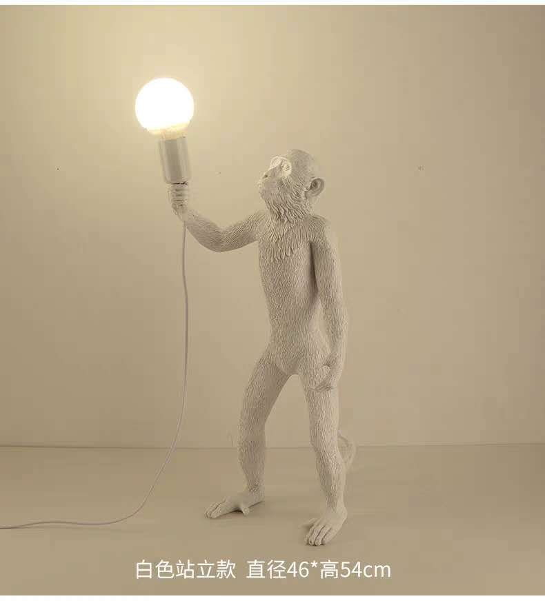 Cross-border monkey lamp, hemp rope lamp, clothing store lamp, retro industrial style animal resin hemp rope lamp, Nordic chandelier pic 12