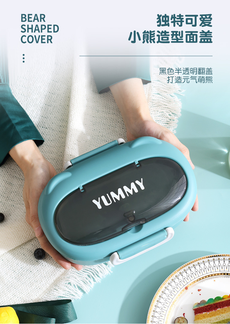 304不锈钢饭盒食品级保温午餐盒 带餐具便当盒微波炉学生保鲜饭盒详情2