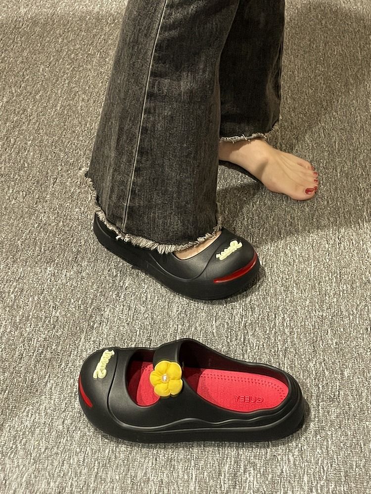 开口笑半包半拖鞋女士2023夏季新款时尚百搭可爱学生厚底凉拖鞋女详情35