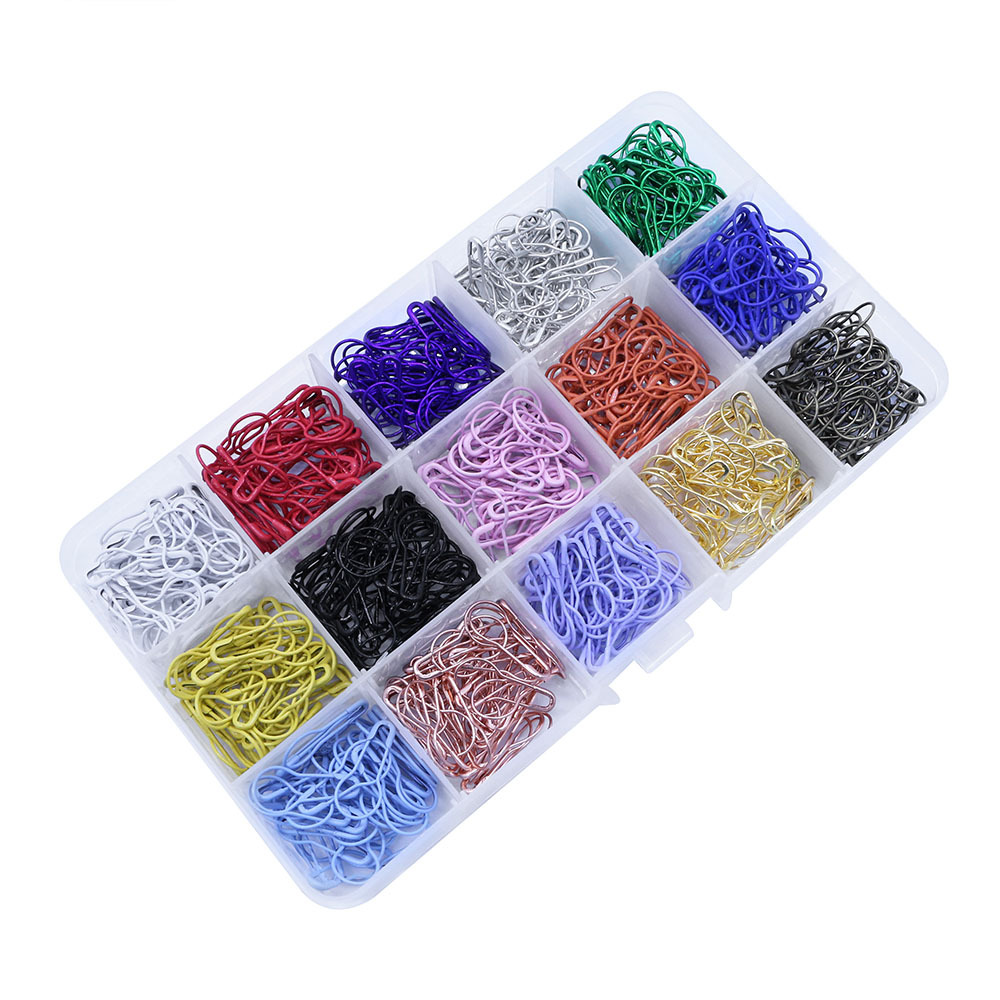 15色450枚透明盒装葫芦别针套装 服装吊牌彩色安全别针工厂批发详情7