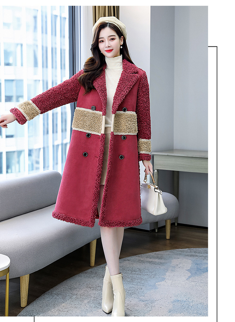 A new and fashionable Korean-style granular fleece and fur integrated woolen coat for women in winter pic 12