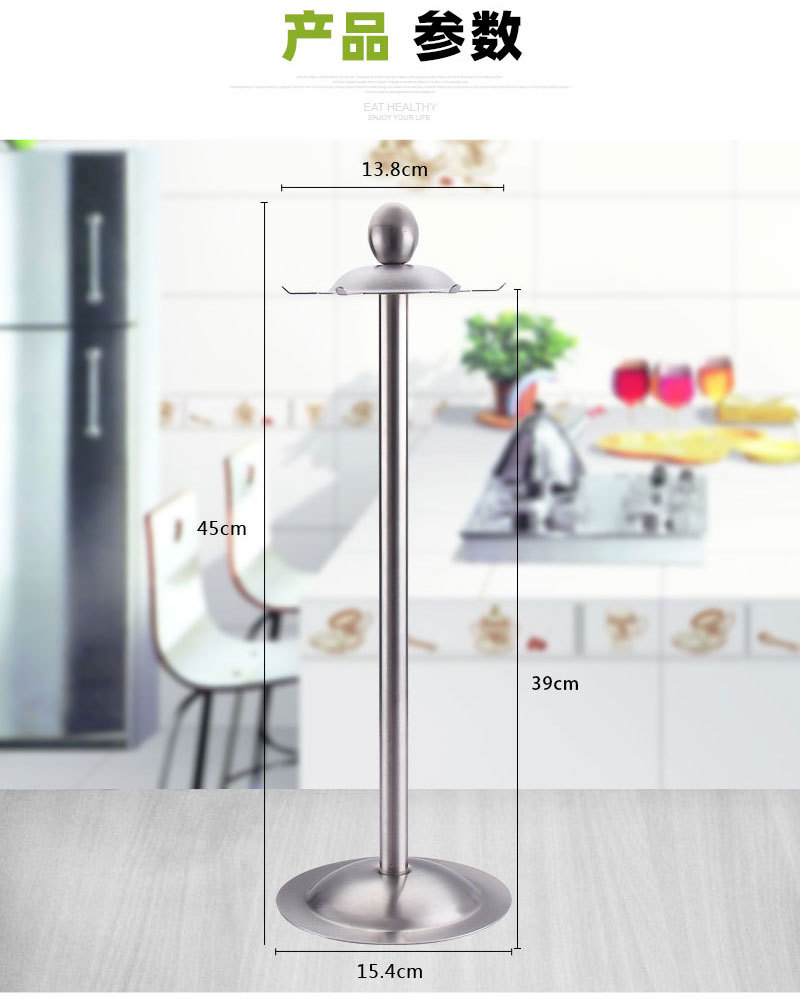 304 stainless steel six-hook storage rack for kitchen utensils, household spatula and spoon hanging rack, rotating rack, new four-hook rack pic 8