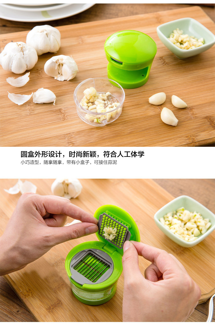 Garlic Chopper Multi-function garlic grinder 2-in-1 Portable mini with lid press garlic grinder pic 9
