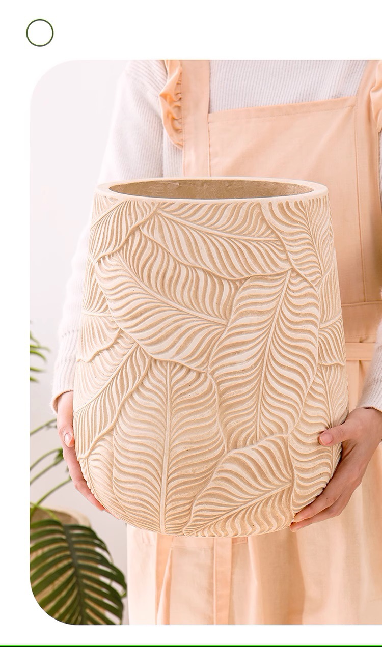 复古水泥花盆特大号阳台千年木龙血树百合竹天堂鸟柠檬树家用花盆详情9