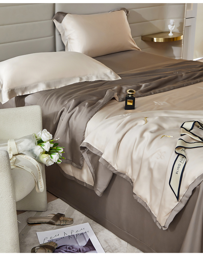 高端120支天丝夏凉被四件套夏季薄被子可水洗冰丝夏被真丝空调被.详情11