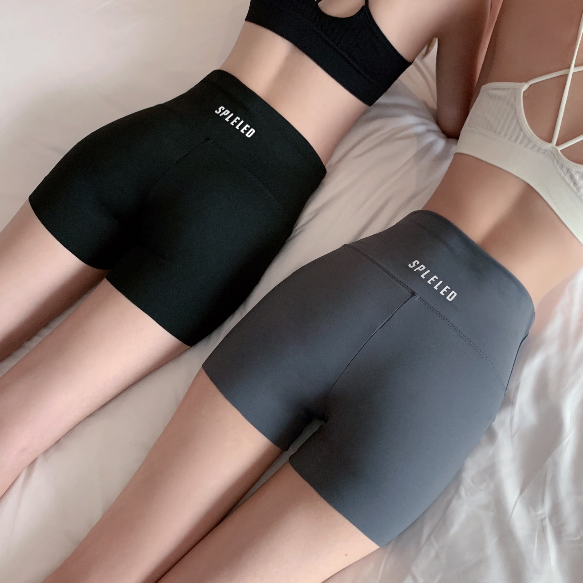 Three-point shark pants leggings for women, five-point summer thin tight-fitting outerwear, and nine-point letter-shaped belt-cinching and hip-lifting Barbie pants pic 5