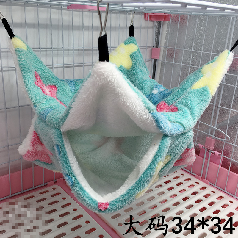 蜜袋鼯保暖双层夹层吊床小宠吊床悬挂式松鼠睡袋宠物用品仓鼠吊床详情33