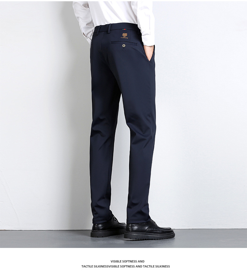 High-end business casual pants for men 2022 autumn and winter, thickened long pants, youth straight, elastic, wrinkle-free and drape dress pants pic 35