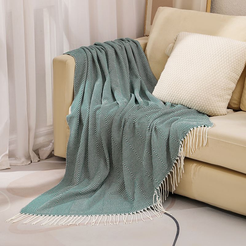 Sofa cover blanket, bed tail cover blanket, woven blanket, air conditioning blanket, shawl blanket, summer cooling blanket, nap blanket, towel wholesale pic 39