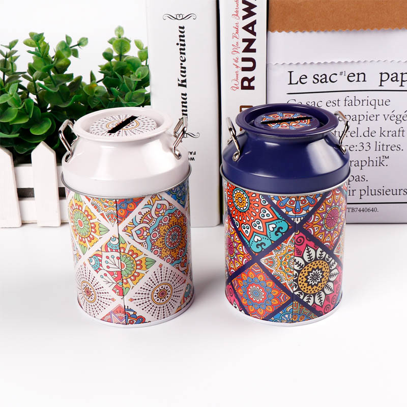 Our own brand 2022 new Ins-style fresh and clean tinplate piggy bank, home decoration items, Kulomi pen case, book safe pic 19