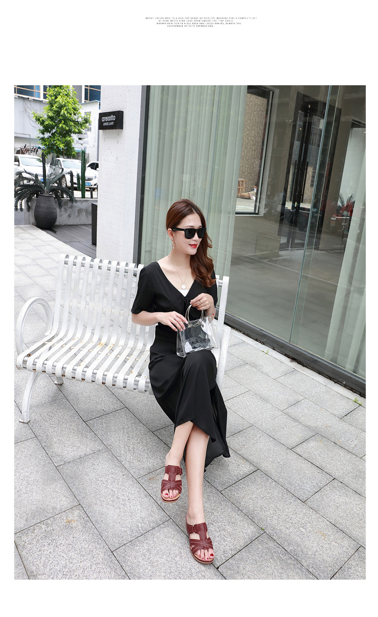 New European and American sandals for women, cross-border car line, mom shoes, large-sized sandals, wedge heel slippers, one-piece consignment pic 39