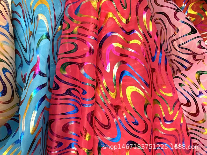 Wholesale of national trend polyester rainbow striped gauze fabric for headwear, hair accessories, headscarves, bags, packaging, Christmas gifts, toys, and gauze pic 2