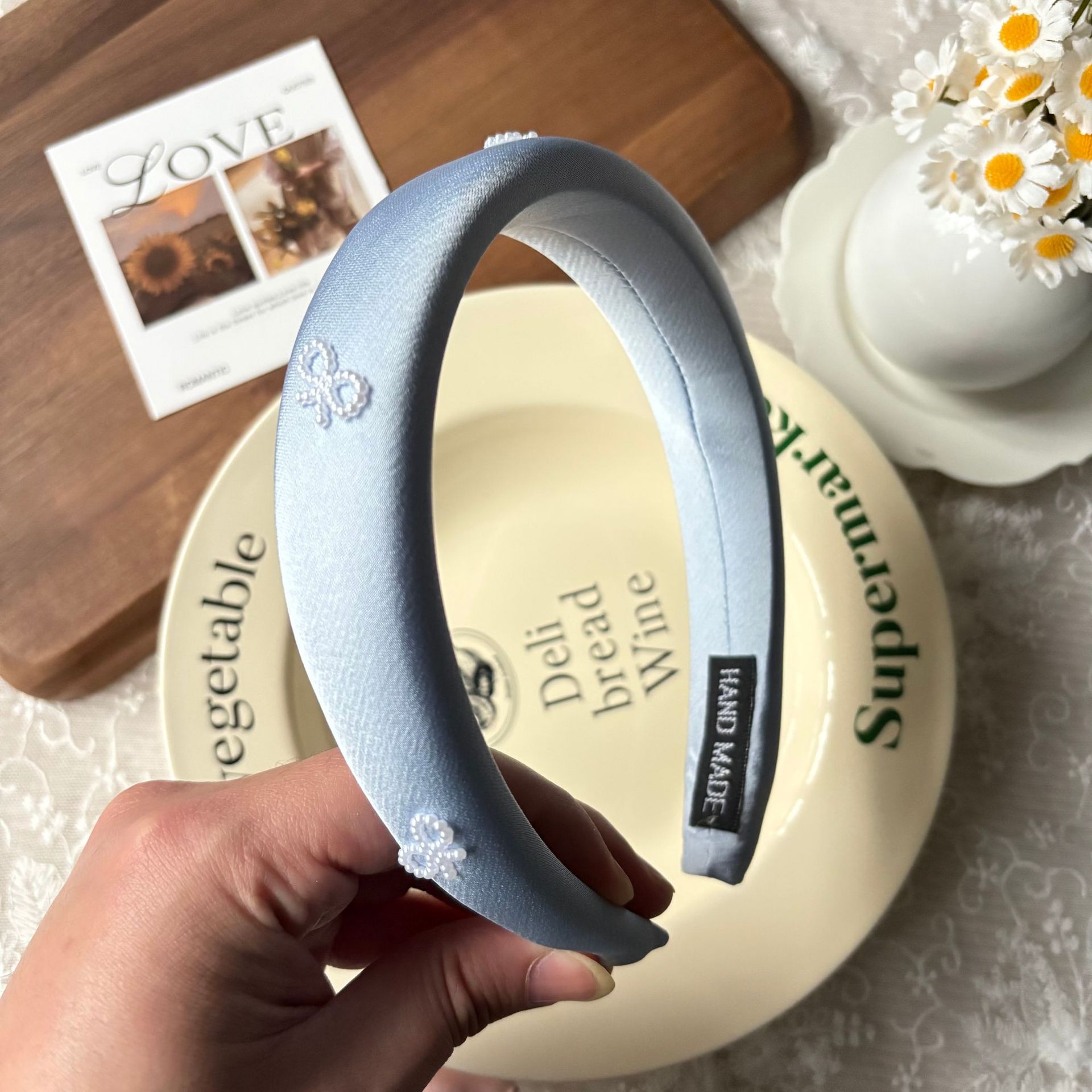 Spring new solid-color satin hair band for women, high head pressure headband, high-end and light luxury hair tie and hairpin headwear pic 52