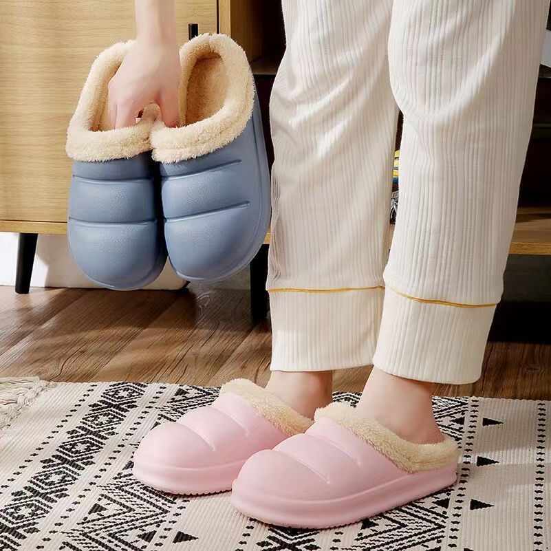 跨境批发现货棉拖鞋女秋冬季家居室内保暖厚底冬天防水毛绒棉鞋男详情24