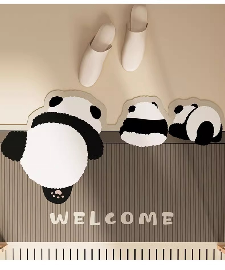 淋浴房熊猫浴室地垫吸水速干脚垫防滑家用地毯耐脏卫生间厕所门垫详情15