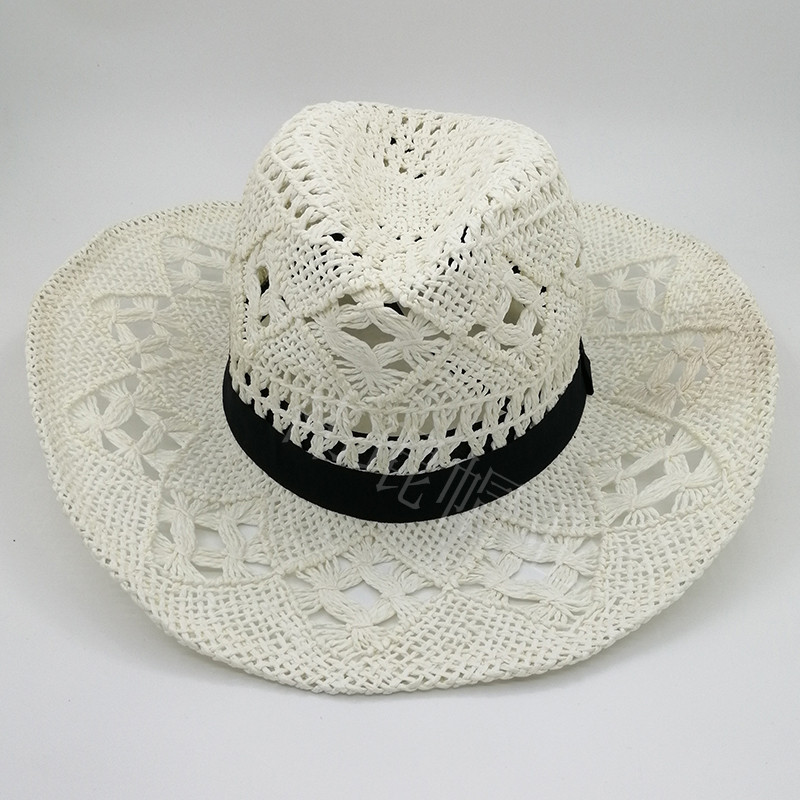 2023 New style denim hat for women, hollowed-out and foldable papyrus, Western denim hat, European and American cross-border trade straw hat pic 32