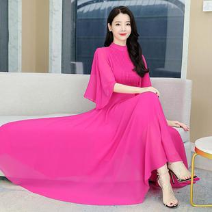 连衣裙女2022早秋新款时尚气质减龄木耳领系带显瘦a字中长款裙潮详情4