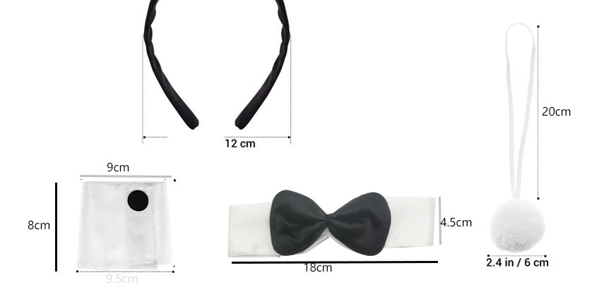 跨境新款兔子耳朵套装发箍兔女郎头带复活节派对万圣节舞会头扣详情3