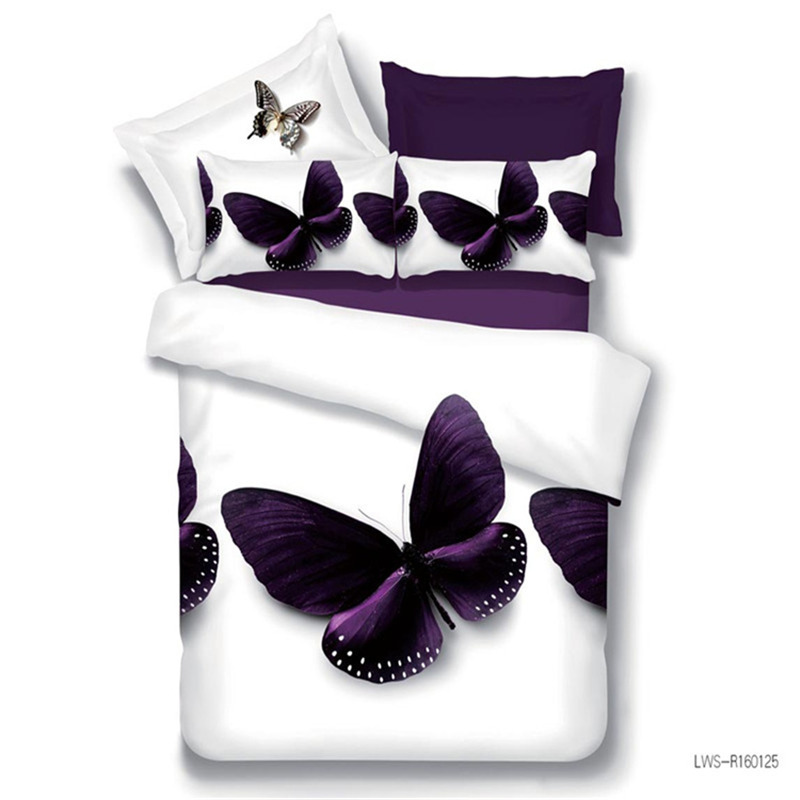 Wholesale of 3D four-piece sets of printed bedding for export with active brushed large patterns pic 23