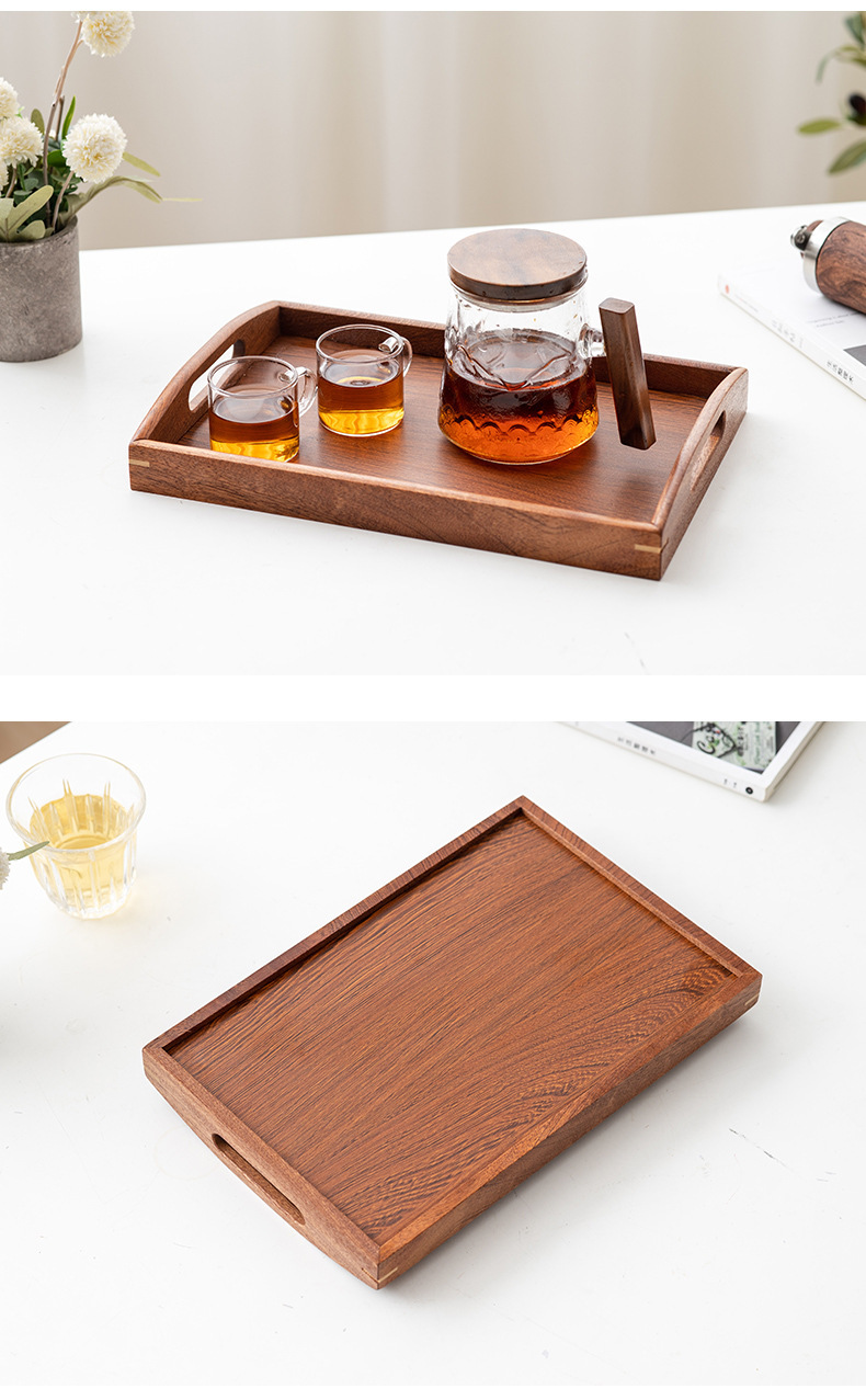 直角茶具竹制托盘实木带提手现代中式小茶盘木质托盘家用酒店茶盘详情19