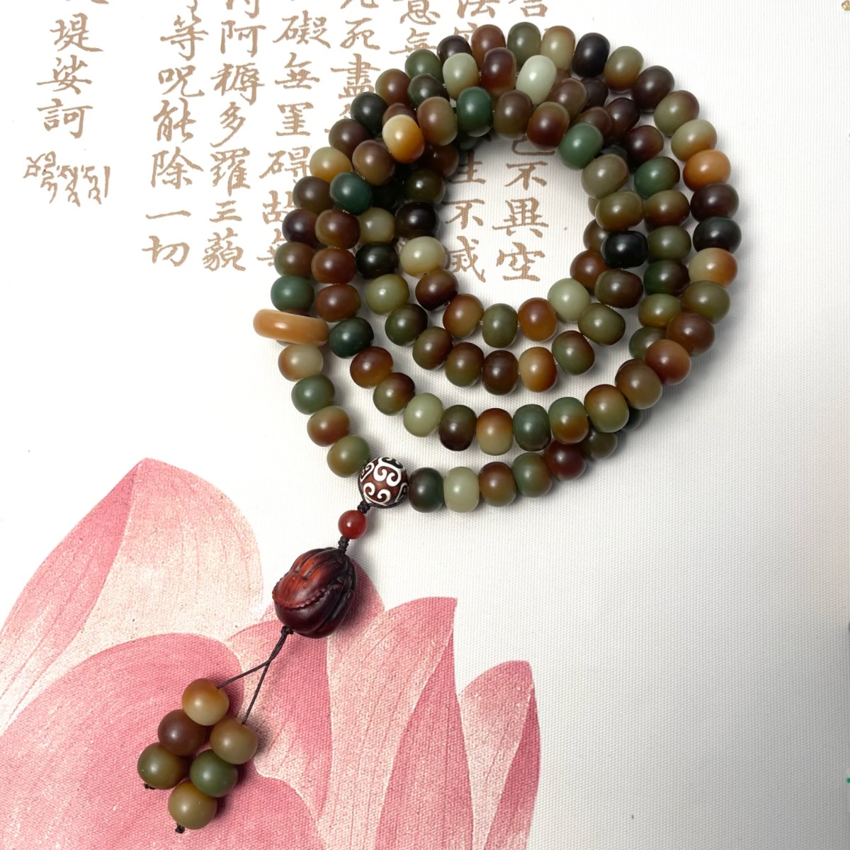 Qingmang Dunhuang Bodhi Root Bracelet, Handmade diy Buddhist prayer beads, prayer beads, necklace, bracelet, fine New Chinese-style jewelry wholesale pic 3
