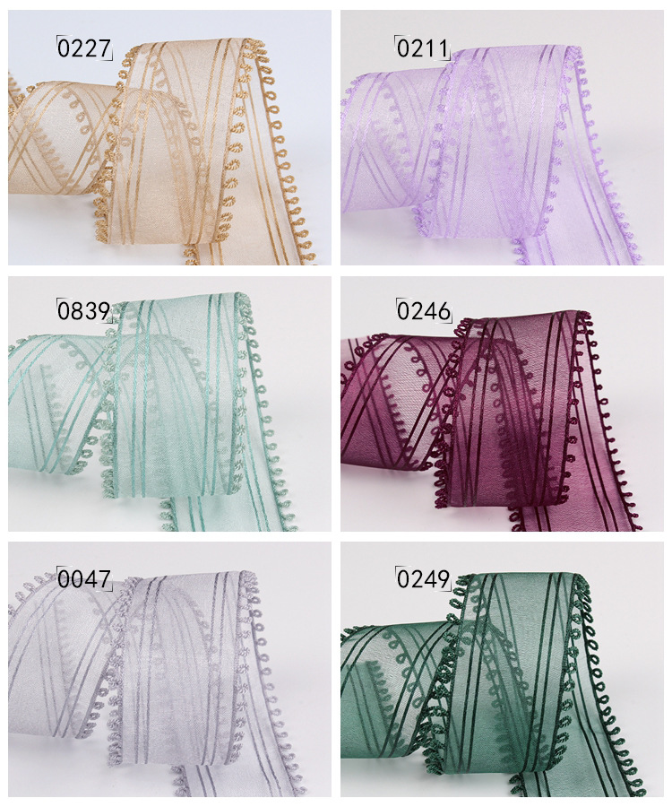 Dingxin Korean ribbon Double Ear striped snow gauze Ribbon DIY Handmade hair accessory Bow material small ear woven ribbon pic 16