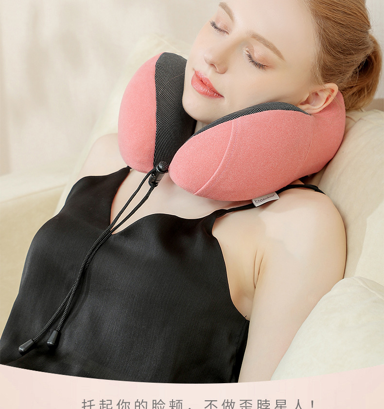 Cross-border bestsellers: Magnetic fabric memory foam U-shaped pillow, airplane neck pillow, travel storage neck pillow, Logo available upon request pic 23