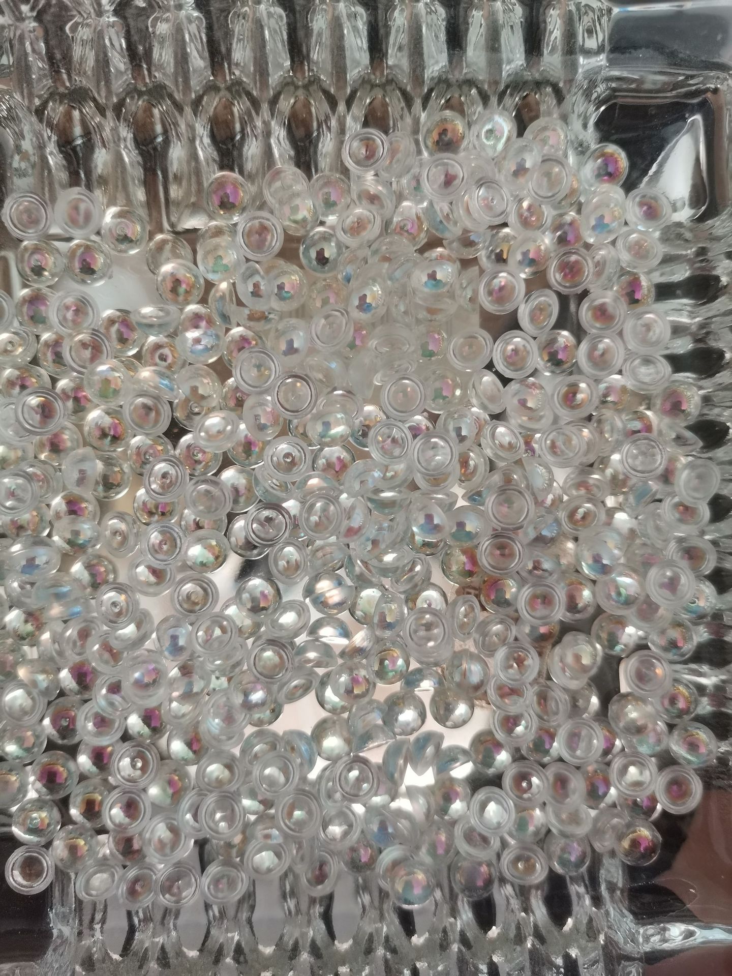 AB semi-circular pearl acrylic transparent AB color semi-circular imitation pearl diy nail art AB accessory flat-bottomed pearl pic 14