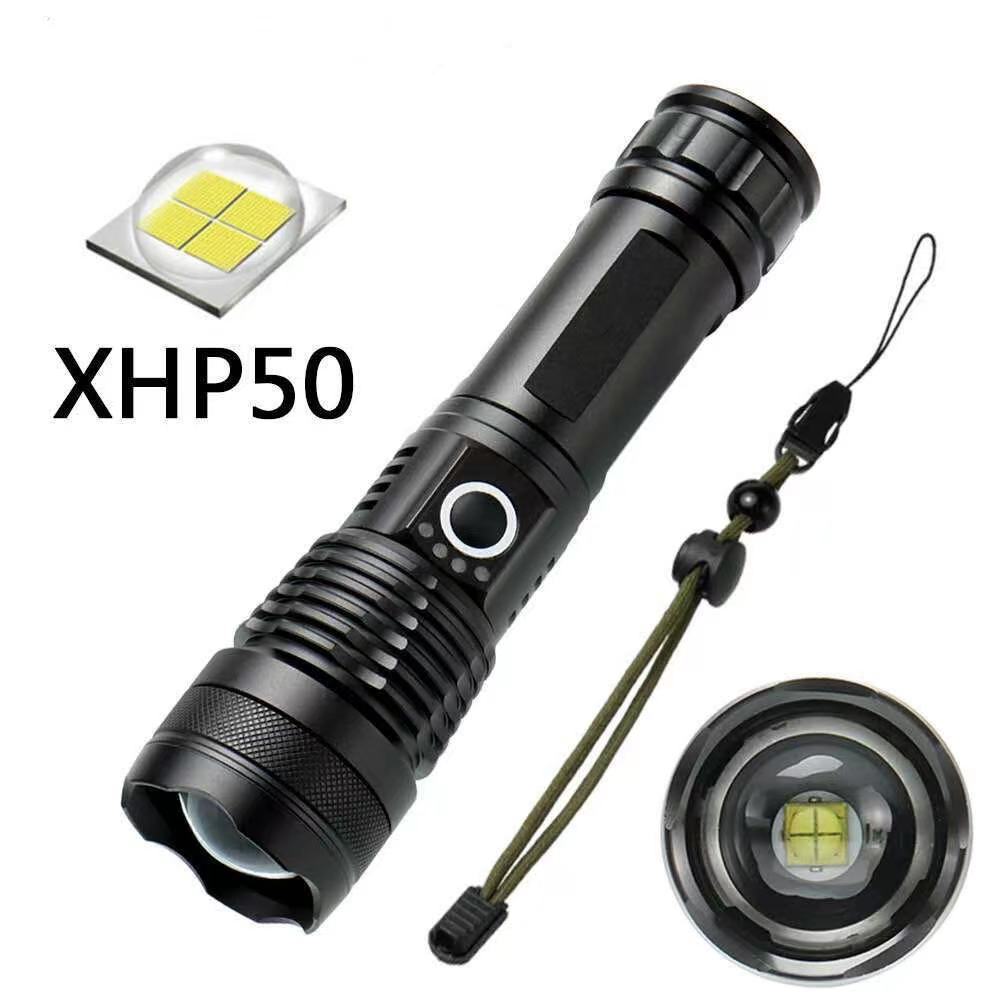 新款 P70大功率USB充电伸缩调焦手电筒 LED强光远射铝合金手电筒 pic 2