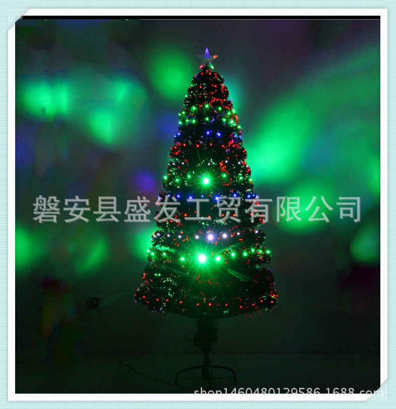 Green leaf fiber optic full-light Christmas tree factory direct sales and customization, various styles, sizes, materials, tree decoration wholesale pic 43