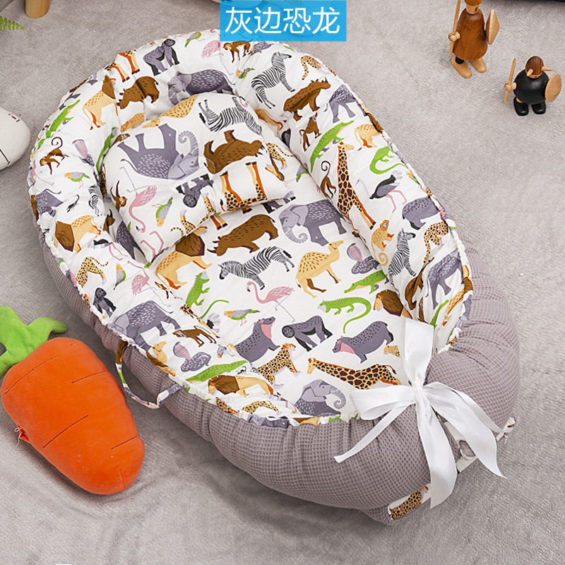 Cross-border exclusive folding, detachable and washable portable anti-pressure crib, midbed bionic fully detachable baby pillow crib pic 47
