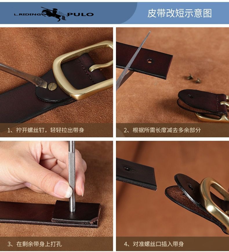 【 Light Rider Paul 】 Men's leather pin buckle casual belt, a versatile belt for middle-aged and young business people pic 19
