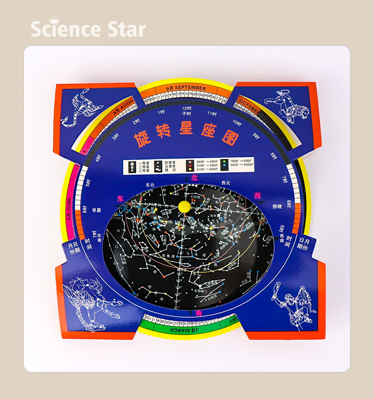 Rotating constellation map Primary school science textbook supporting equipment and teaching AIDS for Grade 6 students to recognize constellations and observe the starry sky disk pic 8