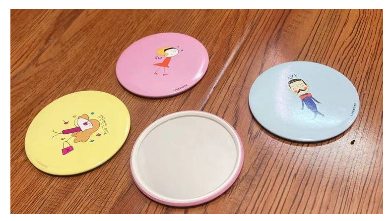 化妆镜美妆马口铁单面卡通广告便携小镜子 批发7CM随身镜广告镜详情24