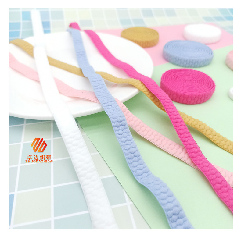 Wholesale of suede soft underwear shoulder straps in black and white, nylon high-elastic elastic bands, and colorful elastic webbing from the manufacturer pic 15