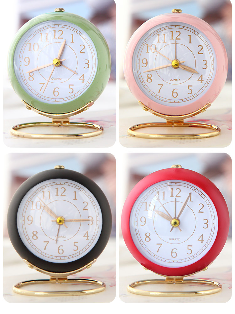 金属闹钟时钟创意静音儿童电子闹钟简约客厅卧室学生夜光计时钟表详情10