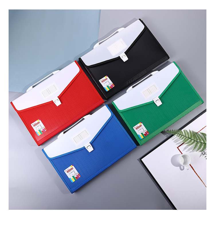 纯色口袋风琴包文件夹FC尺寸13多层文件包a4可定做韩版文具收纳详情22