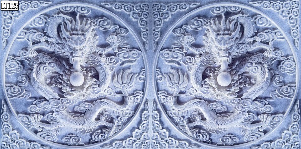 Fish tank aquarium decorative landscape background painting, pp material without glue, dragon background painting, two dragons playing with a pearl, dragon Roaming the world painting pic 24