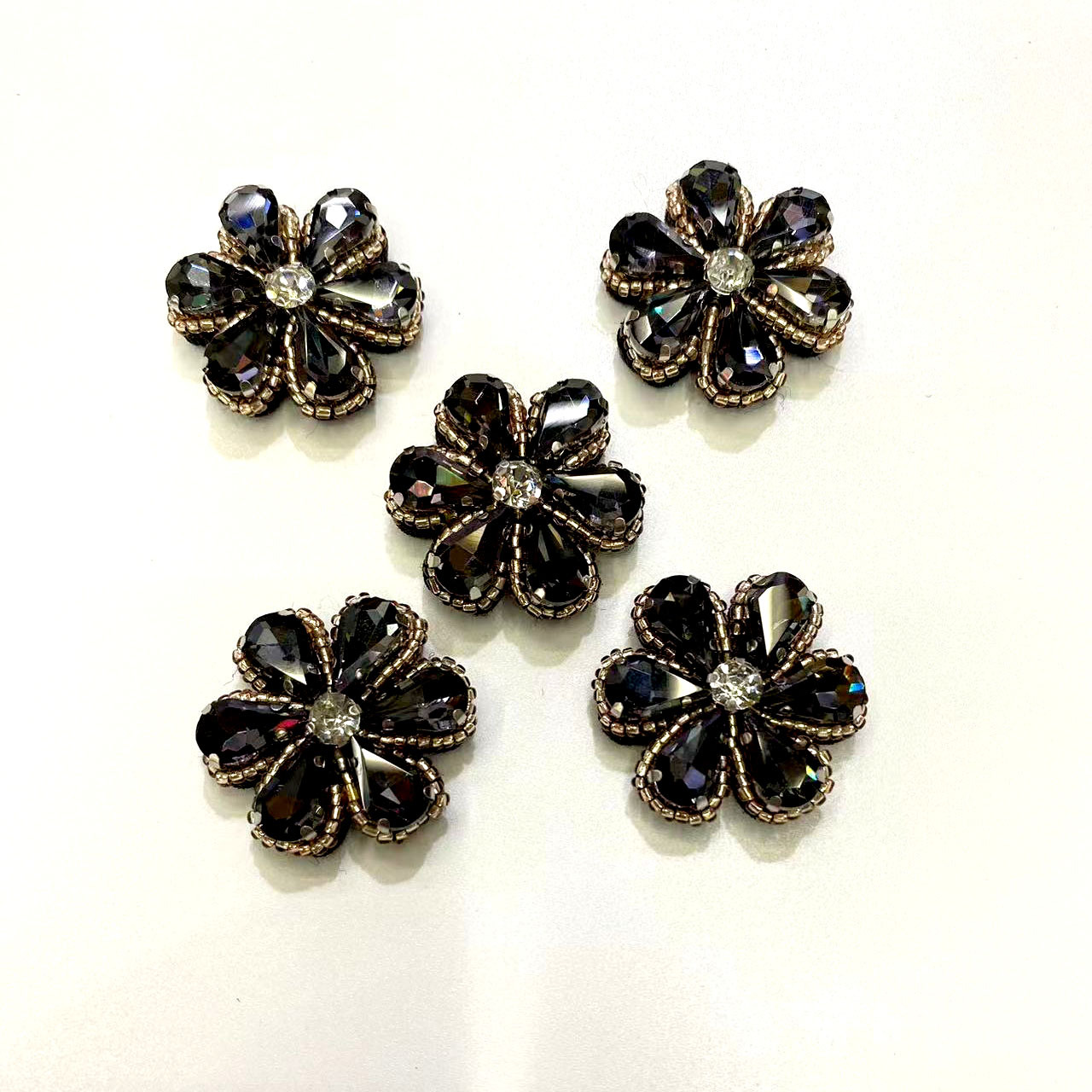 原创设计水晶小花配件手工串珠小花配件头饰发饰鞋帽服饰辅料配件详情6