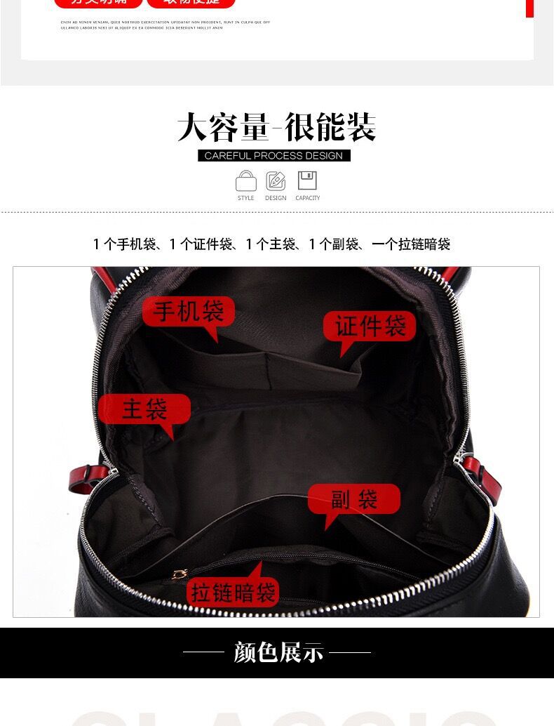 A 2021 new soft pu trendy backpack for girls, a Korean-style schoolbag for girls, a versatile backpack for travel and leisure pic 10