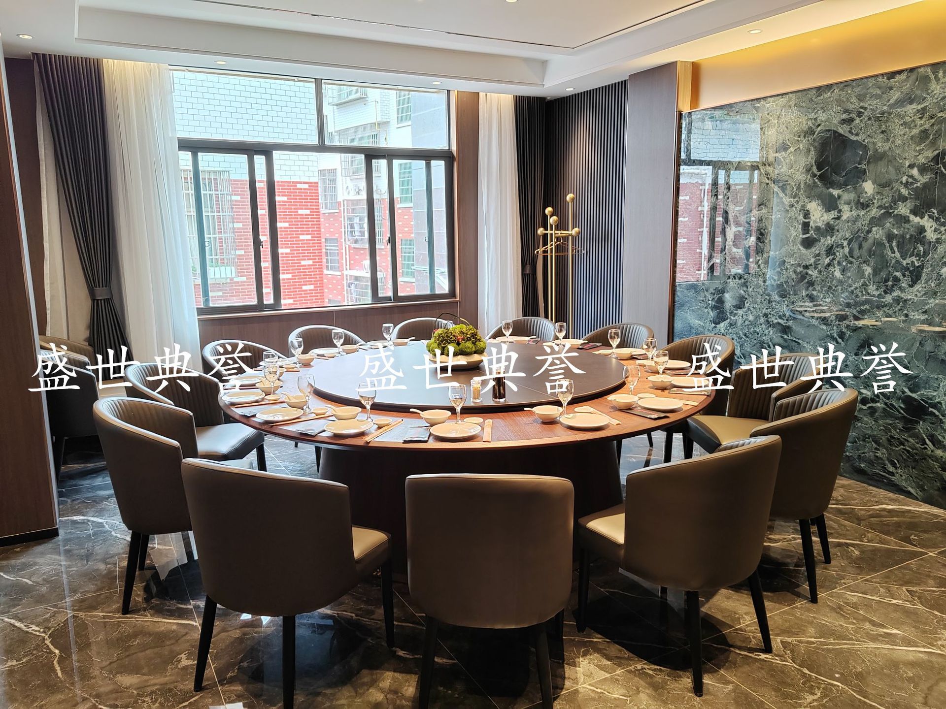 Foshan manufacturer wholesale light luxury dining tables and chairs, seafood Zizi electric tables and chairs, hotel private rooms, simple and modern soft-padded chairs pic 10
