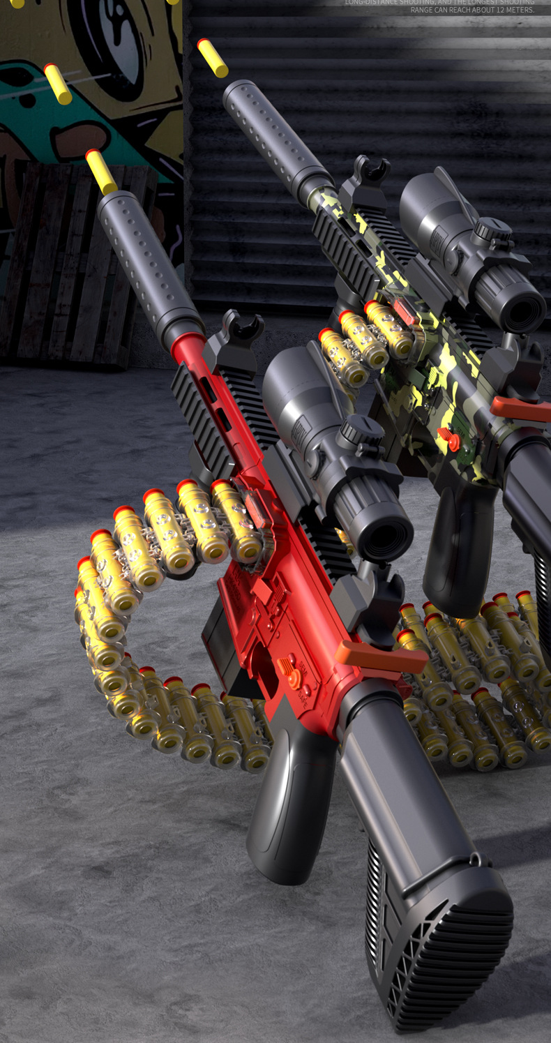 m416手动连发弹链抛壳儿童软弹枪大尺寸98k突击步枪男孩玩具详情13