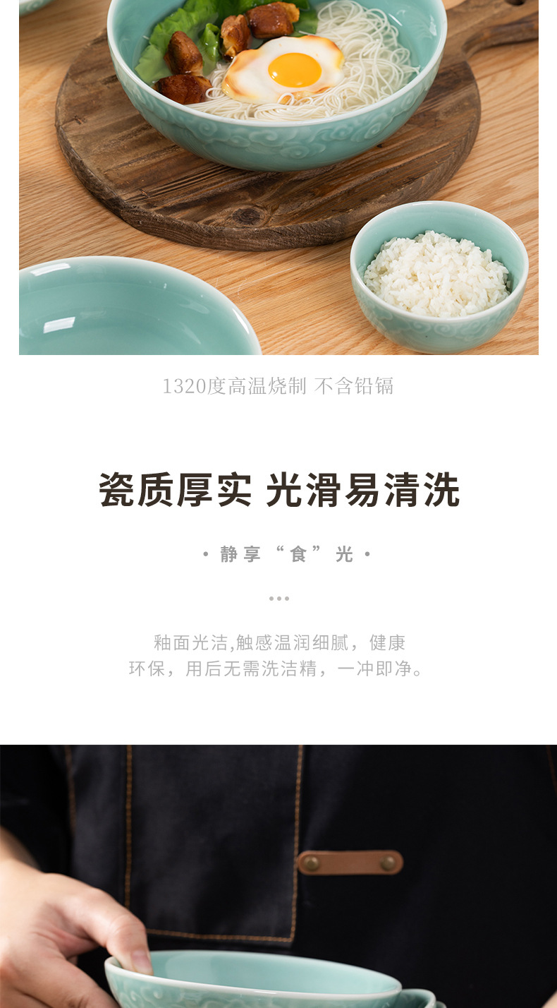 瓷碗盘碟勺餐具组合套装 陶瓷家用中式乔迁礼盒装详情8
